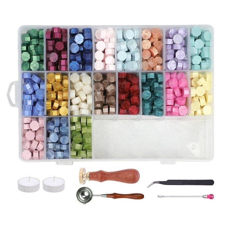 19-color 760-piece wax seal starter kit with beads and tools